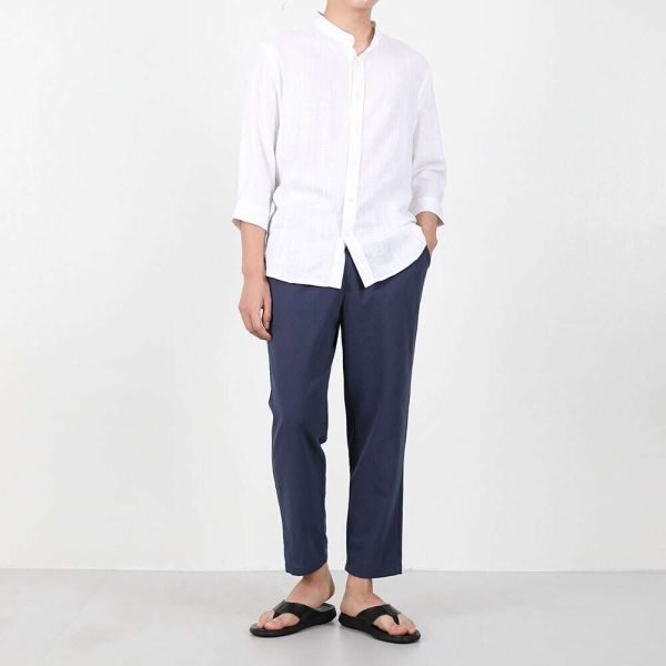 남자 9부 린넨컴포트핏 M~4XL 빅사이즈 린넨팬츠
