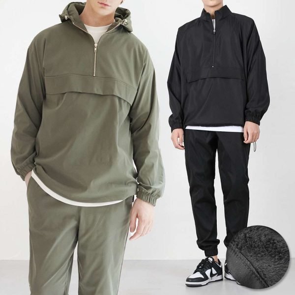 벤티브 기모남자 우븐후드아노락 우븐하프아노락 조거팬츠 M~4XL 세트